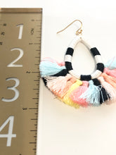 Load image into Gallery viewer, Black &amp; White Tassel Earrings
