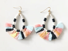 Load image into Gallery viewer, Black &amp; White Tassel Earrings
