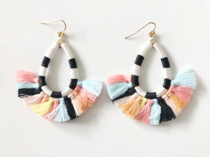 Black & White Tassel Earrings