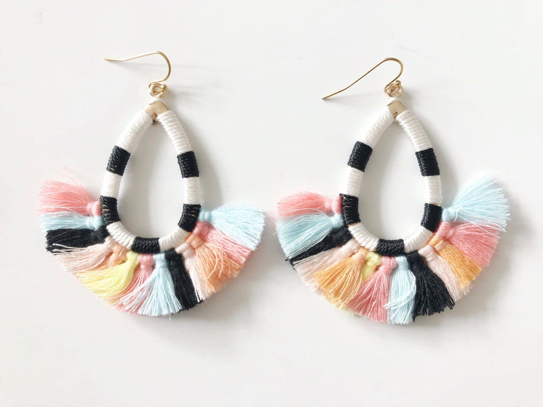 Black & White Tassel Earrings