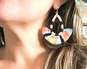 Black & White Tassel Earrings