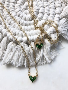 Emerald Heart Choker Necklace