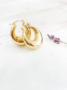 Chunky Oval Hoop Earrings