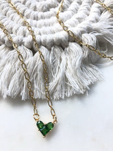 Load image into Gallery viewer, Emerald Heart Choker Necklace
