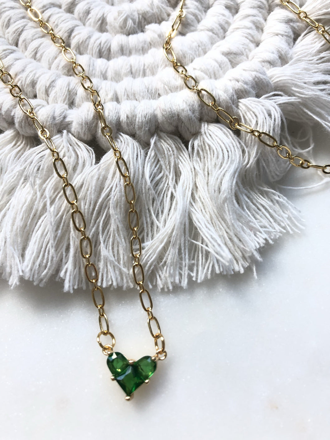 Emerald Heart Choker Necklace