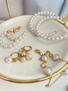 Pearl Hoops Earrings